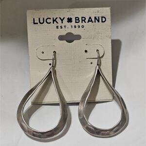 Lucky‎ brand Hammered Silver Chandelier Earrings New!